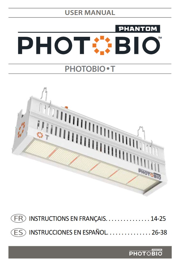 PHOTOBIO T - Instructions